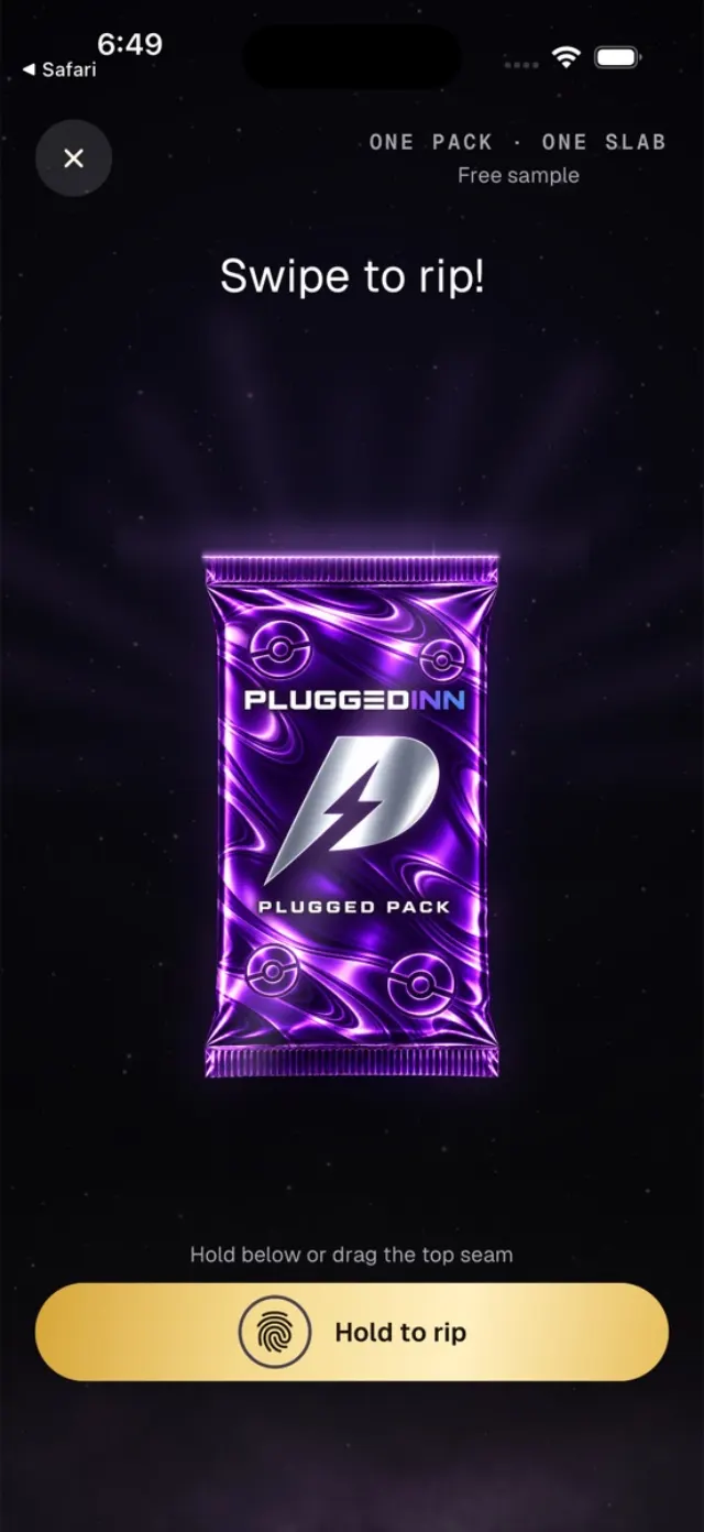 Ripping a pack in the app